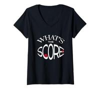 Women's Funny Tennis What's the Score V-Neck T-Shirt