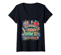 Women's Funny Testing Day You Know It Now Show It Teachers Test Day V-Neck T-Shirt