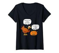 Womens Funny Thanksgiving Turkey Pumpkin Dream Humor Jokes Memes V-Neck T-Shirt