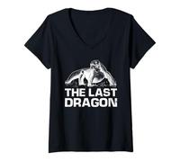 Womens Funny The Last Dragon Animal Komodo Dragon Reptile Lovers V-Neck T-Shirt