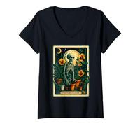 Womens Funny The Plant Lover Halloween Skeleton Matching Party Lazy V-Neck T-Shirt