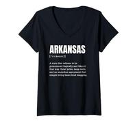 Women's Funny The State Arkansas Pride Roots Definition V-Neck T-Shirt