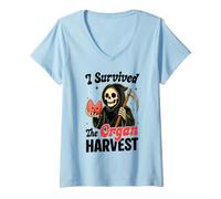 Women's Funny Thyroid Removal Recovery Thyroidectomy Humor V-Neck T-Shirt