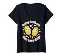Women's Funny Today I Will Eat Two Corn Dogs V-Neck T-Shirt