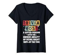 Women's Funny Trivia Host Trivia Game Night V-Neck T-Shirt