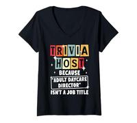 Women's Funny Trivia Host Trivia Game Night V-Neck T-Shirt