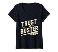 Womens Funny Trust The Buster Northern California Baseball Slogan V-Neck T-Shirt