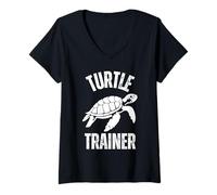 Womens Funny Turtle Trainer Save The Turtles Tortoise Sea Animal V-Neck T-Shirt
