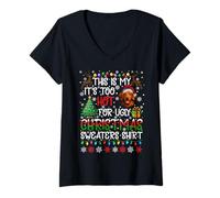 Womens Funny Ugly Christmas Sweaters Chesapeake Bay Retriever Dog V-Neck T-Shirt
