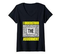 Women's Funny Understood The Assignment Saying Sarcastic V-Neck T-Shirt