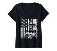 Women's Funny UTV SXS Side by Side But Did You Die? V-Neck T-Shirt