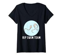 Women's Funny Vasectomy RIP Swim Team Sperm Joke for Men and Dads V-Neck T-Shirt