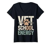 Women's Funny Vet School Energy Veterinary Student V-Neck T-Shirt