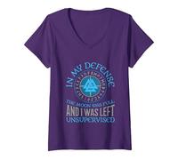 Women's Funny Viking Warrior Battle Norse Blonde Pride V-Neck T-Shirt, Purple, Medium