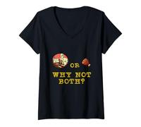 Women's Funny Vintage Retro Ham Or Ham Why Not Both? V-Neck T-Shirt