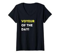 Womens Funny Voyeur of The Day! - Unique Humorous Gifts V-Neck T-Shirt