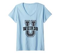 Womens Funny Weirdo University Stay Weird Alumni School It's Fine V-Neck T-Shirt