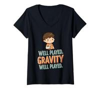 Womens Funny Well Played Gravity Well Played - Recovery Broken Bone V-Neck T-Shirt