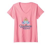 Women's Funny Wellness Squad Gym Vacation Workout Club Meditate V-Neck T-Shirt