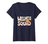 Women's Funny Wellness Squad Workout PT Nurse Retreat Give Space V-Neck T-Shirt