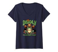 Womens Funny Western Cowboy Frog Diddly Squat - Yeehaw V-Neck T-Shirt