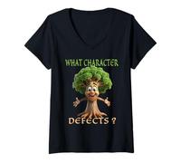 Womens Funny What Character Defects AA NA, Tree Nature V-Neck T-Shirt