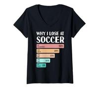 Womens Funny Why I Lose at Soccer V-Neck T-Shirt