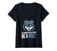 Women's Funny Wolf Sheep Joke Quote V-Neck T-Shirt
