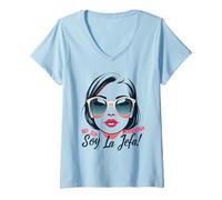 Womens Funny Womens t Shirt No Soy mandona Soy la jefa Quote V-Neck T-Shirt