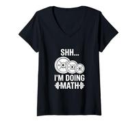 Women's Funny Workout Gym I'm Doing Math V-Neck T-Shirt