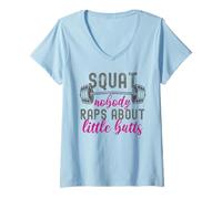 Women's Funny Workout Gym Squat No One Raps About Little Butts V-Neck T-Shirt