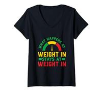 Womens Funny World of Weight Loss Slimming Watcher Weigh In V-Neck T-Shirt