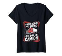 Women's Funny Yo No Ronco Yo Sueno Que Soy Un Camion Saying V-Neck T-Shirt
