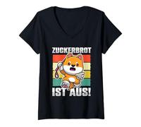 Womens Funny Zuckerbrot is Out Shirt Cute Animals Humor Gift V-Neck T-Shirt