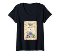 Womens FunnyRocks Over Riches Treasure Map Rockhound V-Neck T-Shirt