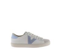 Victoria Unisex Berlin Leather & Coloured Parts & Suede Toe Sneakers 1126142 for Adult, Celeste, 8.5 UK