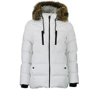 Women's fur hooded puffer jacket Peak Mountain Bleu L