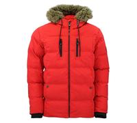 Women's fur hooded puffer jacket Peak Mountain Rouge L