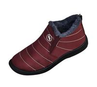 Womens Fur Lined Winter Boots| Mens Snow Boots| Retro Striped Boot| Slip On Outdoor Boot For Warm| Slip-Resistance Walking Booties| Unisex Couple Booties| Autumn Indoor Bootie With Elastic Strap