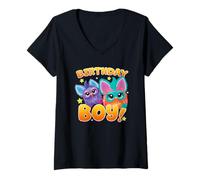 Womens Furby It's My Birthday Happiest Dancing Purple Furby V-Neck T-Shirt