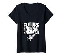 Women's Future Aerospace Engineer Dream Big Space V-Neck T-Shirt