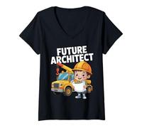 Womens Future Architect Kids Builder Career Dream Playful V-Neck T-Shirt