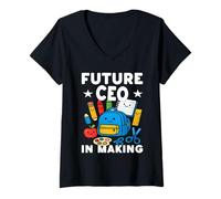 Womens Future CEO in Making Education Back to School Next Grade V-Neck T-Shirt