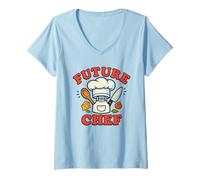Womens Future Chef Kids Cooking Foodie Kitchen Career Dream V-Neck T-Shirt