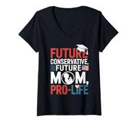 Womens Future Conservative Future Mom Christian Pro Life Student V-Neck T-Shirt