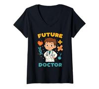Womens Future Doctor Kawaii Medical Kids V-Neck T-Shirt