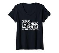 Women's Future Forensic Scientist in Progress College Student Design V-Neck T-Shirt
