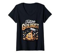 Women's Future Geologist Geology Rockhound Earth Science V-Neck T-Shirt