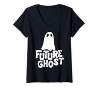 Womens Future Ghost Dark Humor Ghostie for Halloween V-Neck T-Shirt