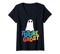 Womens Future Ghost Dark Humor Ghostie for Halloween V-Neck T-Shirt